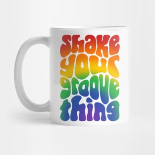 Shake Your Groove Thing Retro Word Art Mug